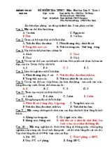 Đề 2 kiểm tra trắc nghiệm khách quan - Môn hoá học lớp 8 - Tuần 1